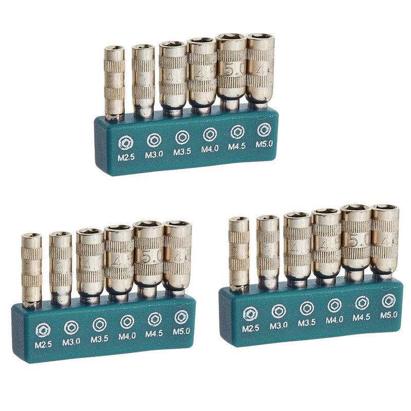 COMOK 6 in 1 H4 Shank 2.5mm 3mm 3.5mm 4mm 4.5mm 5mm 6 Points Hex Socket 3Set - Image 1